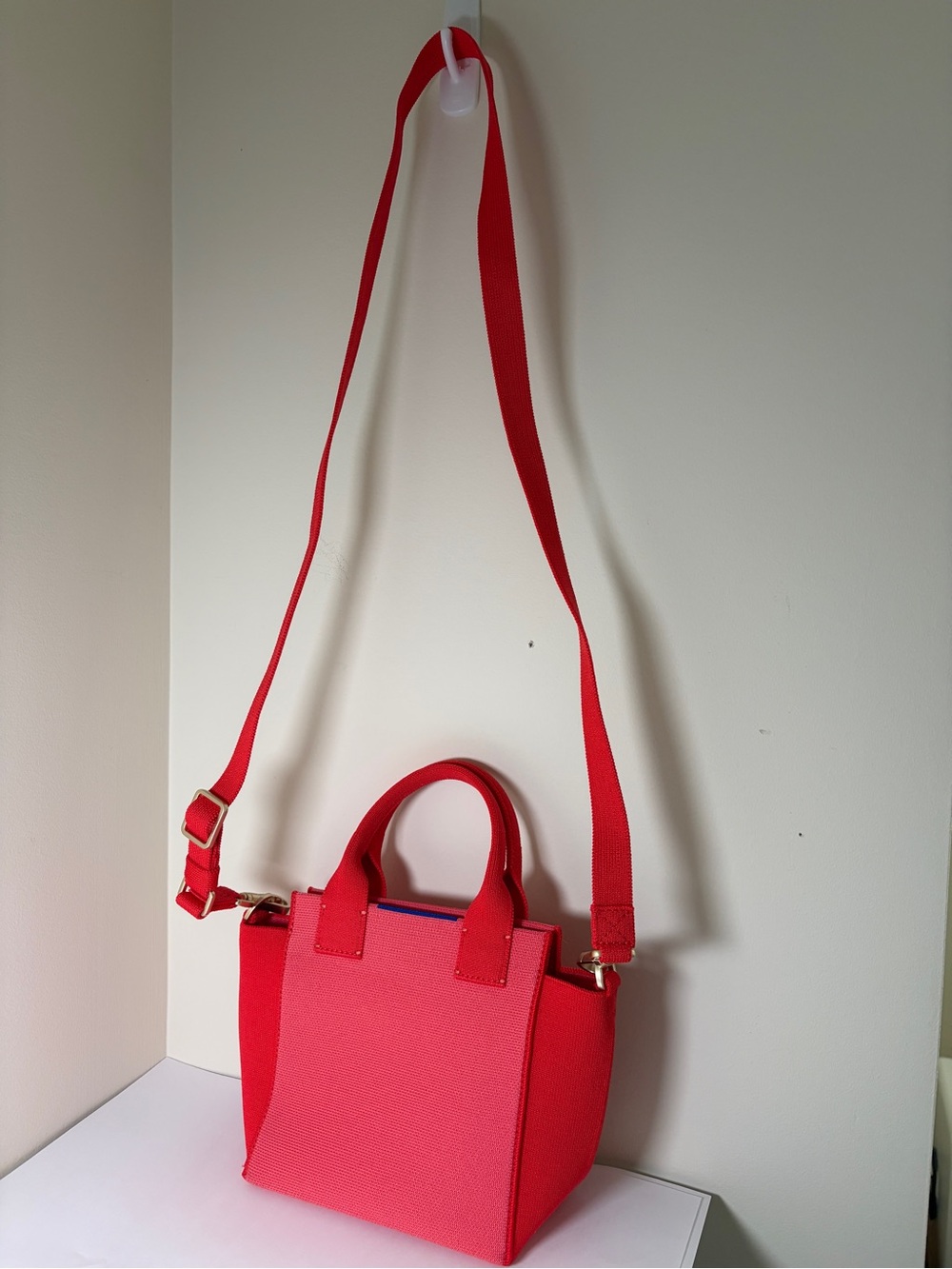Rothy's Red Crossbody Mini Tote with Top Handles